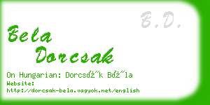 bela dorcsak business card